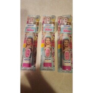 LOT OF 3 SPINBRUSH Love, Diana Soft Battery-Powered Electric Toothbrush Kids New